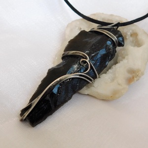 Obszidián nyílhegy medál - ékszer - nyaklánc - medál - Meska.hu