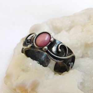 Rodonit gyűrű, Ékszer, Gyűrű, Szoliter gyűrű, Ékszerkészítés, Fémmegmunkálás, MESKA