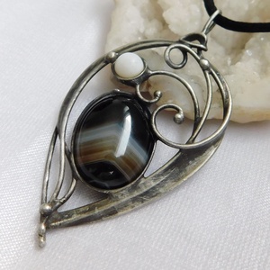 FOGLALVA! Ónix medál  - ékszer - nyaklánc - medál - Meska.hu