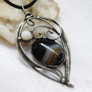 FOGLALVA! Ónix medál  - ékszer - nyaklánc - medál - Meska.hu