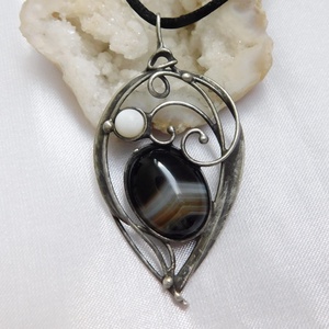 FOGLALVA! Ónix medál  - ékszer - nyaklánc - medál - Meska.hu