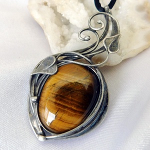 Tigrisszem medál  - ékszer - nyaklánc - medál - Meska.hu