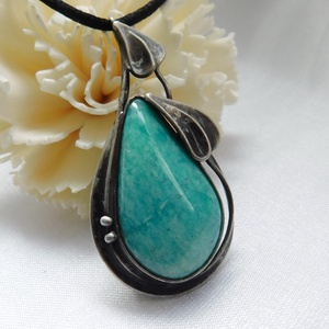 Amazonit medál - ékszer - nyaklánc - medálos nyaklánc - Meska.hu