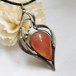 Karneol medál - ékszer - nyaklánc - medálos nyaklánc - Meska.hu