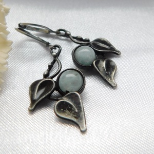 Akvamarin fülbevaló - ékszer - fülbevaló - lógó fülbevaló - Meska.hu