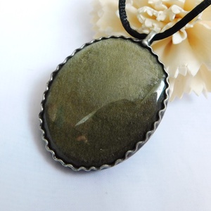 Arany obszidián medál - ékszer - nyaklánc - medál - Meska.hu