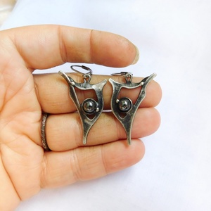 Hematit fülbevaló - ékszer - fülbevaló - lógó fülbevaló - Meska.hu