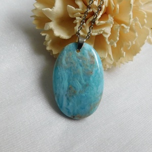 Larimár medál acél láncon - ékszer - nyaklánc - medál - Meska.hu