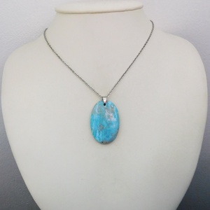 Larimár medál acél láncon - ékszer - nyaklánc - medál - Meska.hu