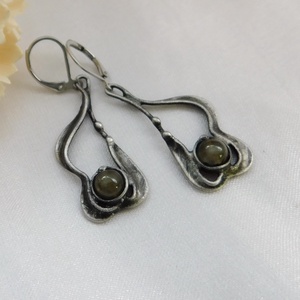 Labradorit fülbevaló - ékszer - fülbevaló - lógó fülbevaló - Meska.hu