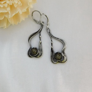 Labradorit fülbevaló - ékszer - fülbevaló - lógó fülbevaló - Meska.hu