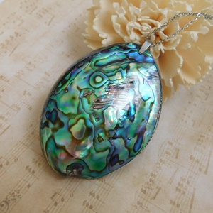 Abalon (paua)kagyló gyöngyház medál  - ékszer - nyaklánc - medálos nyaklánc - Meska.hu