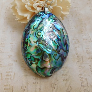 Abalon (paua)kagyló gyöngyház medál  - ékszer - nyaklánc - medálos nyaklánc - Meska.hu