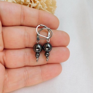 Hematit fülbevaló - ékszer - fülbevaló - lógó fülbevaló - Meska.hu