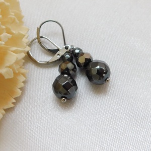 Hematit fülbevaló - ékszer - fülbevaló - lógó fülbevaló - Meska.hu