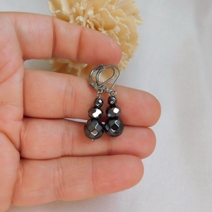 Hematit fülbevaló - ékszer - fülbevaló - lógó fülbevaló - Meska.hu