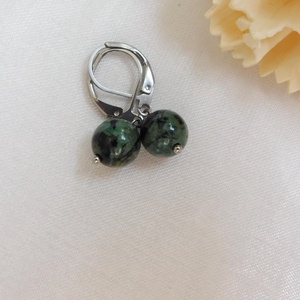 Kambaba jáspis / eldarit fülbevaló - ékszer - fülbevaló - lógó fülbevaló - Meska.hu