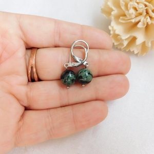 Kambaba jáspis / eldarit fülbevaló - ékszer - fülbevaló - lógó fülbevaló - Meska.hu