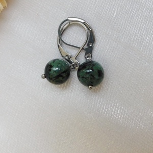 Kambaba jáspis / eldarit fülbevaló - ékszer - fülbevaló - lógó fülbevaló - Meska.hu