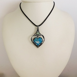 Ónix - kristály medál aventurinnal - ékszer - nyaklánc - medál - Meska.hu