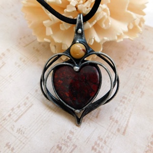 Breccsa jáspis medál mokka jáspissal - ékszer - nyaklánc - medálos nyaklánc - Meska.hu