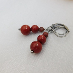 Vörös jáspis fülbevaló, Ékszer, Fülbevaló, Lógó fülbevaló, Ékszerkészítés, Ötvös, MESKA