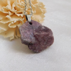 Nyers rubin medál, Ékszer, Nyaklánc, Medálos nyaklánc, Ékszerkészítés, MESKA