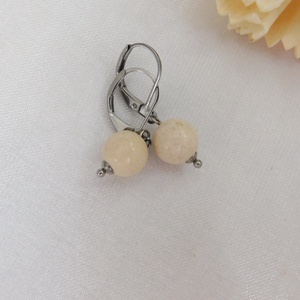 Mokka jáspis fülbevaló - ékszer - fülbevaló - lógó fülbevaló - Meska.hu