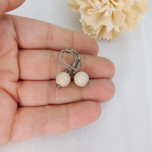 Mokka jáspis fülbevaló - ékszer - fülbevaló - lógó fülbevaló - Meska.hu