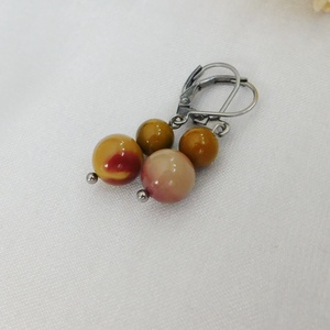 Mokka jáspis fülbevaló - Meska.hu