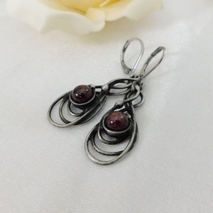 Gránát fülbevaló - Meska.hu