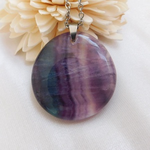 Fluorit medál - ékszer - nyaklánc - medálos nyaklánc - Meska.hu