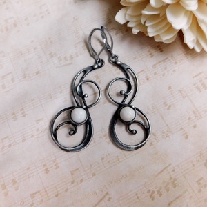 Szivárvány holdkő fülbevaló, Ékszer, Fülbevaló, Lógós kerek fülbevaló, Ékszerkészítés, Ötvös, MESKA