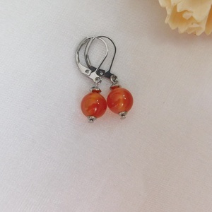 Karneol fülbevaló - ékszer - fülbevaló - lógó fülbevaló - Meska.hu