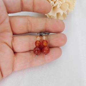 Karneol fülbevaló - ékszer - fülbevaló - lógó fülbevaló - Meska.hu