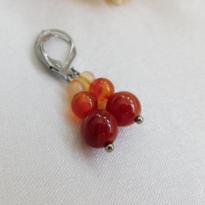 Karneol fülbevaló - ékszer - fülbevaló - lógó fülbevaló - Meska.hu