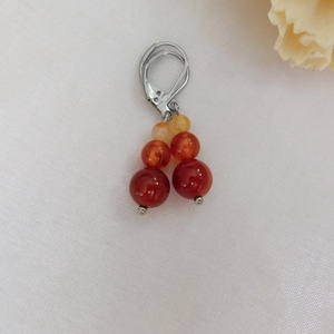 Karneol fülbevaló - ékszer - fülbevaló - lógó fülbevaló - Meska.hu