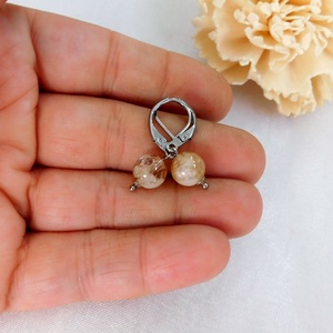 Citrin fülbevaló - ékszer - fülbevaló - lógó fülbevaló - Meska.hu