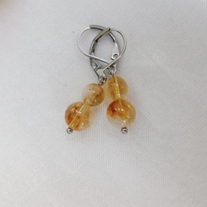 Citrin fülbevaló - ékszer - fülbevaló - lógó fülbevaló - Meska.hu