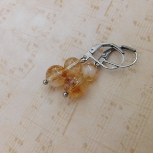 Citrin fülbevaló - ékszer - fülbevaló - lógó fülbevaló - Meska.hu