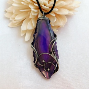 Achát medál - ékszer - nyaklánc - medál - Meska.hu