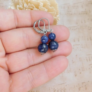 Szodalit fülbevaló - ékszer - fülbevaló - lógó fülbevaló - Meska.hu