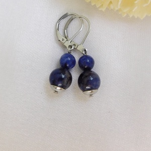 Szodalit fülbevaló - ékszer - fülbevaló - lógó fülbevaló - Meska.hu