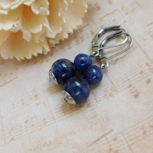 Szodalit fülbevaló - ékszer - fülbevaló - lógó fülbevaló - Meska.hu