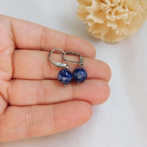 Szodalit fülbevaló - ékszer - fülbevaló - lógó fülbevaló - Meska.hu