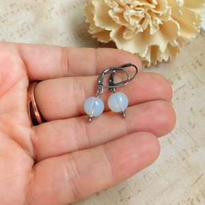 Opalit fülbevaló - ékszer - fülbevaló - lógó fülbevaló - Meska.hu