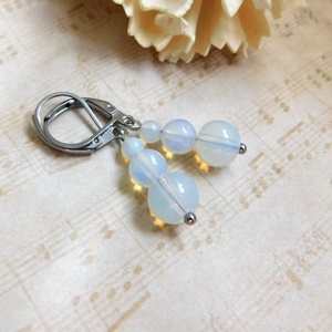 Opalit fülbevaló - Meska.hu