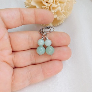 Amazonit fülbevaló - ékszer - fülbevaló - lógó fülbevaló - Meska.hu