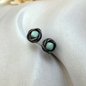 Bedugós amazonit fülbevaló, Ékszer, Fülbevaló, Pötty fülbevaló, Ékszerkészítés, Ötvös, MESKA