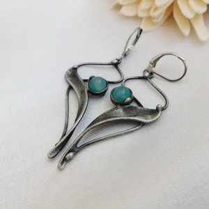 Amazonit fülbevaló, Ékszer, Fülbevaló, Lógó fülbevaló, Ékszerkészítés, Ötvös, MESKA